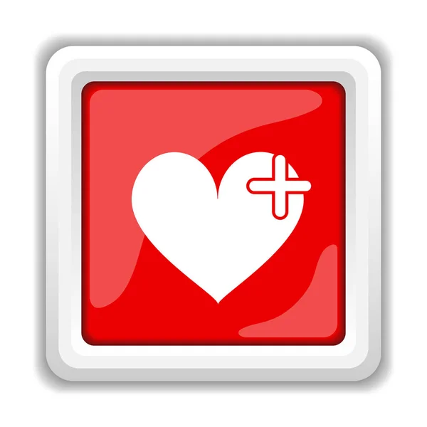 Coeur avec icône croix — Photo