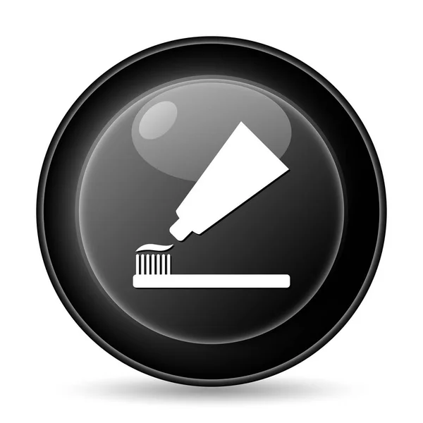 Pasta de dientes e icono de cepillo — Foto de Stock