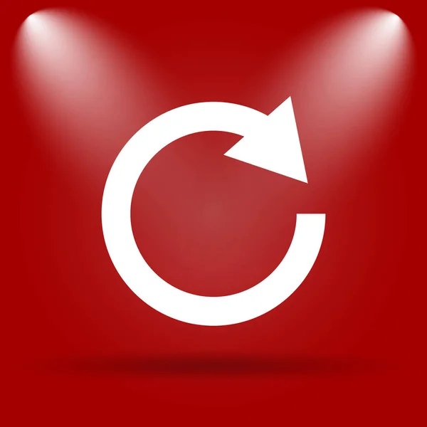 Reload One Arrow Icon Flat Icon Red Background — Stock Photo, Image