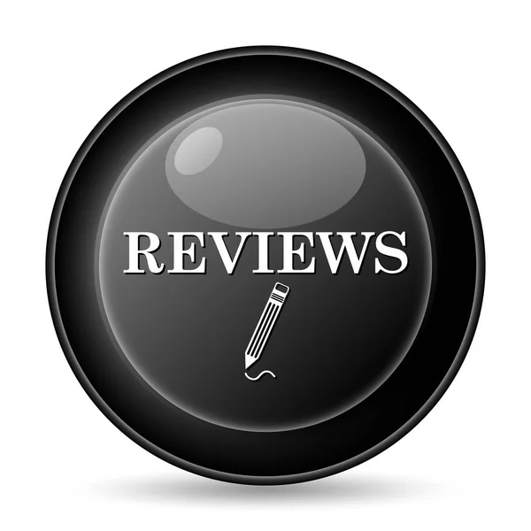 Reviews Icon Internet Button White Background — Stock Photo, Image