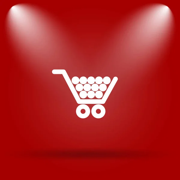 Shopping Cart Ikonen Flat Ikonen Röd Bakgrund — Stockfoto