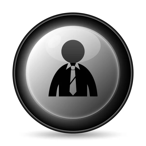 Business Man Icon Internet Button White Background — Stock Photo, Image