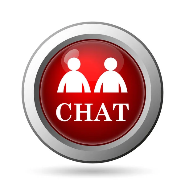 Chat Pictogram Internet Knop Witte Achtergrond — Stockfoto