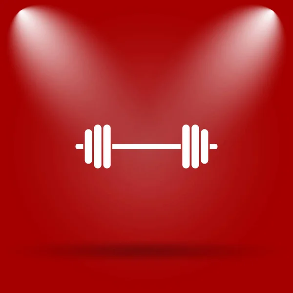 Weightlifting Icon Flat Icon Red Background — Stock Photo, Image