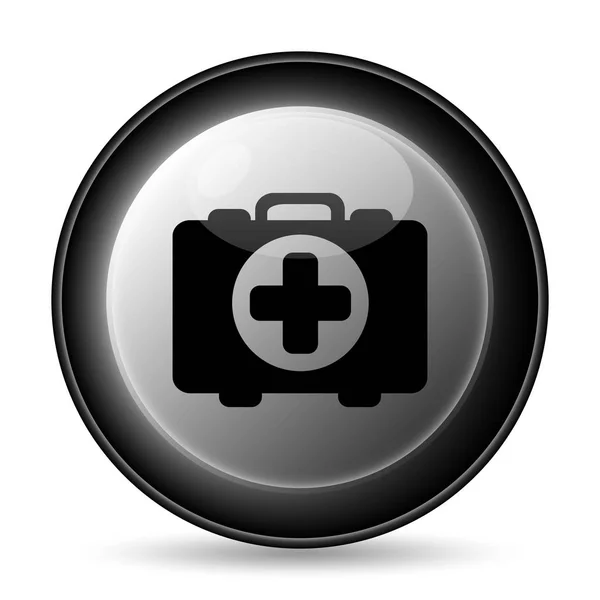 Medische Tas Pictogram Internet Knop Witte Achtergrond — Stockfoto