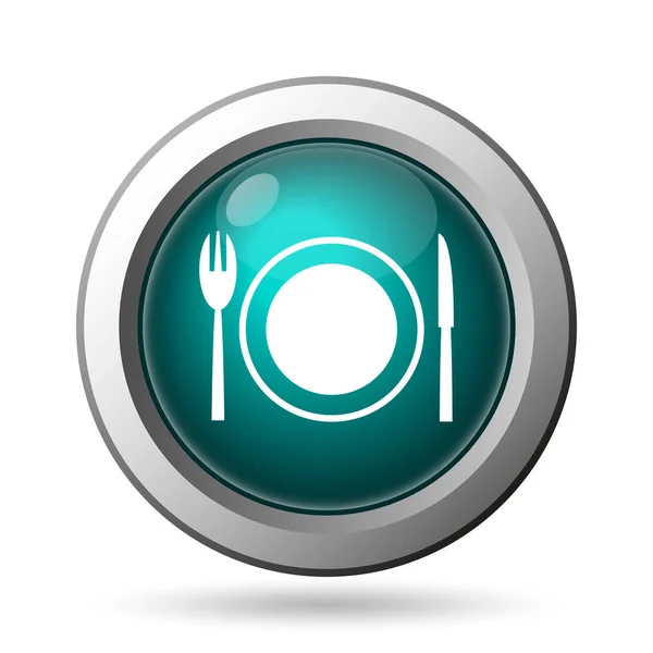 Restaurant Pictogram Internet Knop Witte Achtergrond — Stockfoto