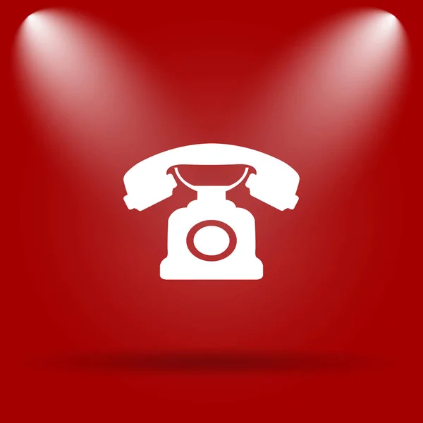 Ikona Telefonu Plochý Ikona Červeném Pozadí — Stock fotografie