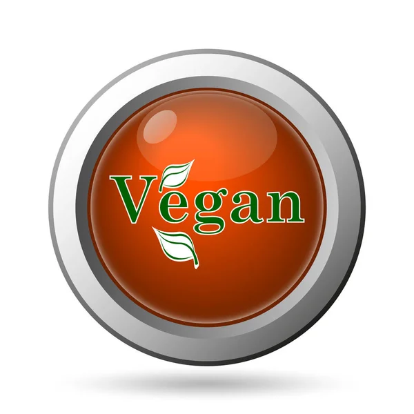 Vegan Ikonen Internet Knappen Vit Bakgrund — Stockfoto