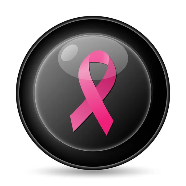 乳癌丝带图标 白色背景上的互联网按钮 — 图库照片