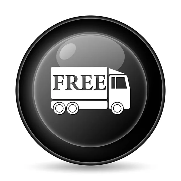 Bezpłatna Dostawa Ciężarówka Ikona Przycisk Internet Białym Tle — Zdjęcie stockowe