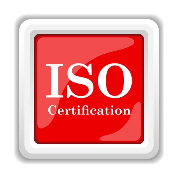 Иконка Сертификации Iso Кнопка Интернет Белом Фоне — стоковое фото