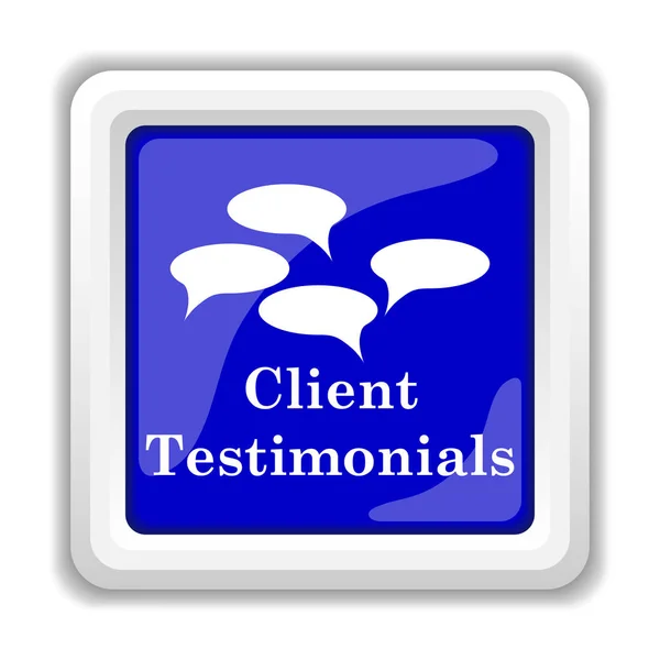 Client Testimonials Icon Internet Button White Background — Stock Photo, Image