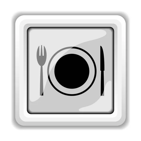 Icône Restaurant Bouton Internet Sur Fond Blanc — Photo