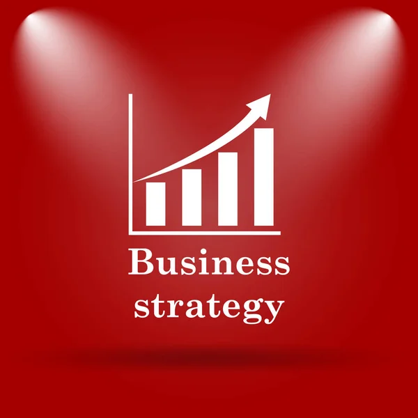 ビジネス戦略のアイコン 赤の背景にフラット アイコン — ストック写真