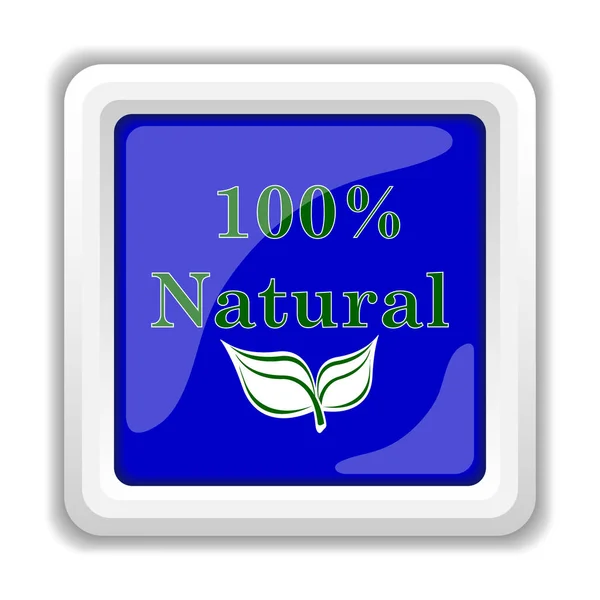 100 Percent Natural Icon Internet Button White Background — Stock Photo, Image