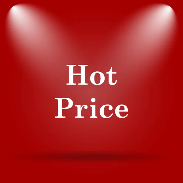 Значок Горячей Цены Плоская Иконка Красном Фоне — стоковое фото