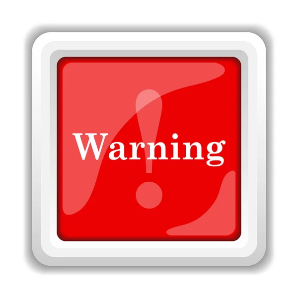 警告アイコン 白い背景の上のインター ネット ボタン — ストック写真
