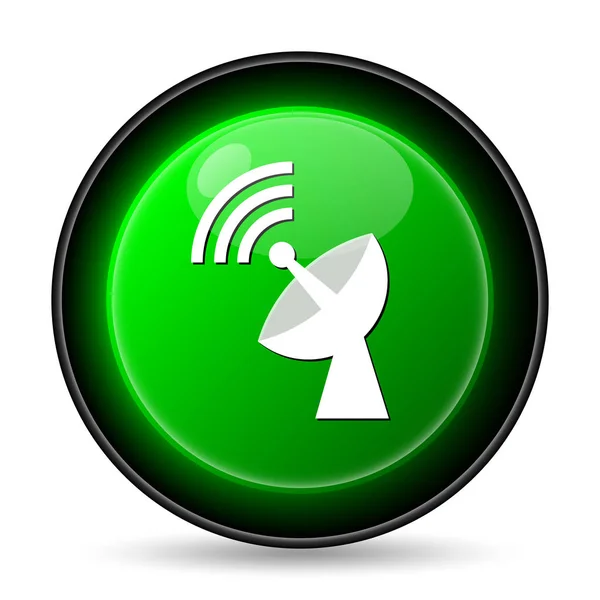 Icoana Antenei Wireless Buton Internet Fundal Alb — Fotografie, imagine de stoc