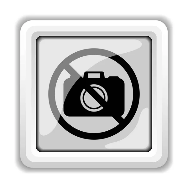 Verboden Camera Icoontje Internet Knop Witte Achtergrond — Stockfoto