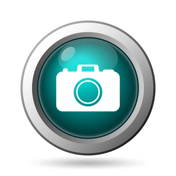 Значок Фотокамеры Кнопка Интернет Белом Фоне — стоковое фото