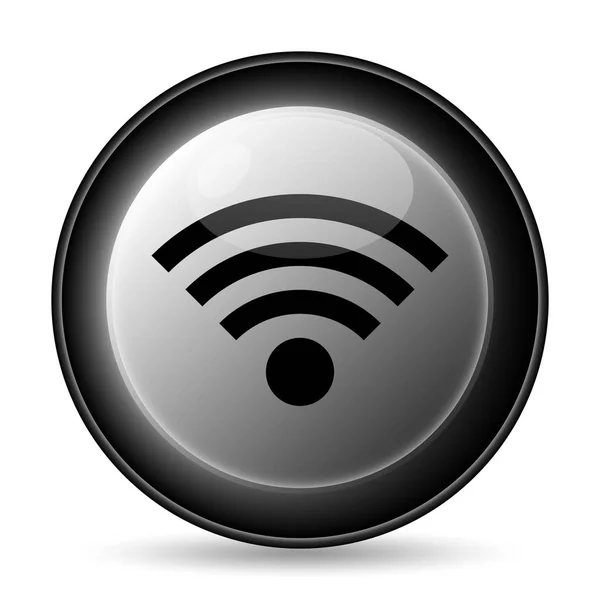 无线标志图标 白色背景上的互联网按钮 — 图库照片