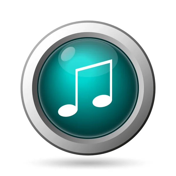 Ikona Muzyki Przycisk Internet Białym Tle — Zdjęcie stockowe