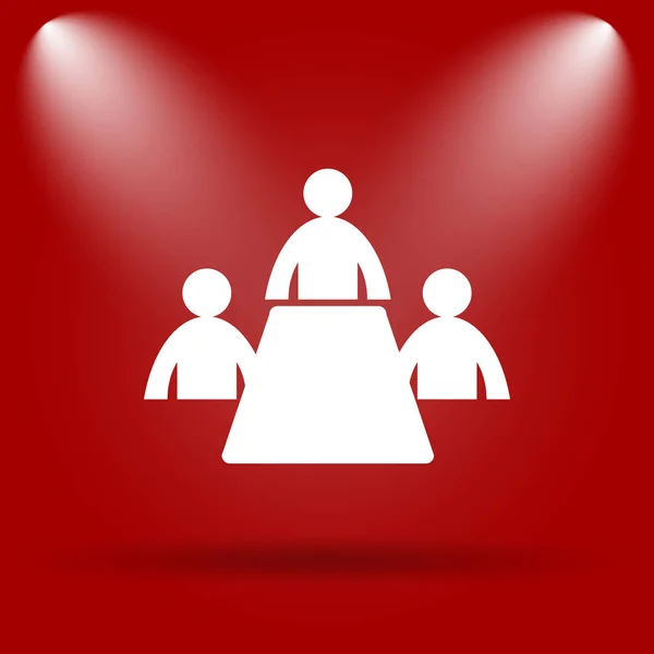 Икона Конференц Зала Плоская Иконка Красном Фоне — стоковое фото