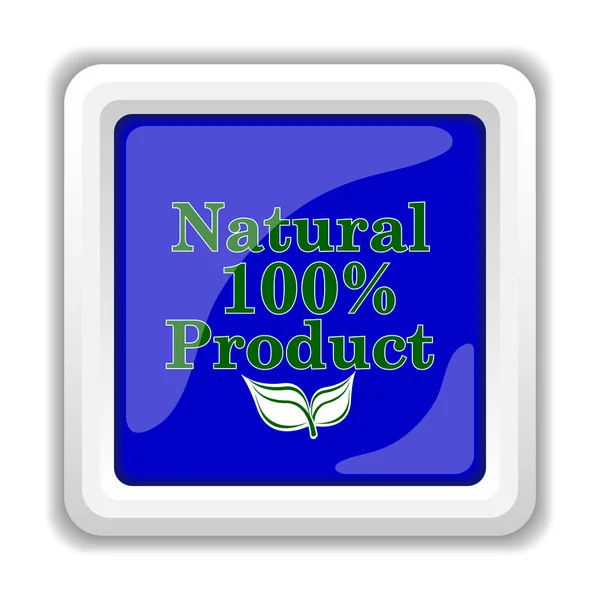 100 Procent Naturlig Produktikonen Internet Knappen Vit Bakgrund — Stockfoto