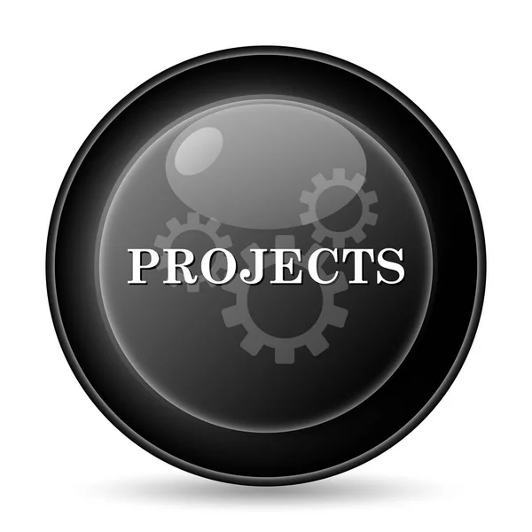 Projects Icon Internet Button White Background — Stock Photo, Image