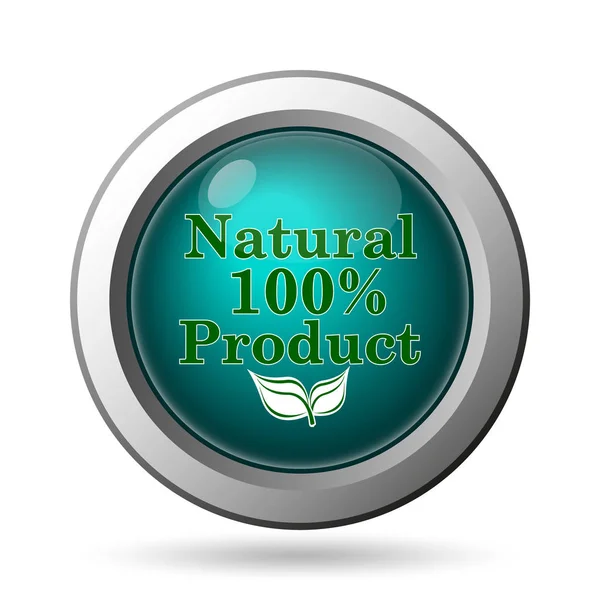 100 Procent Natuurlijke Product Icoon Internet Knop Witte Achtergrond — Stockfoto