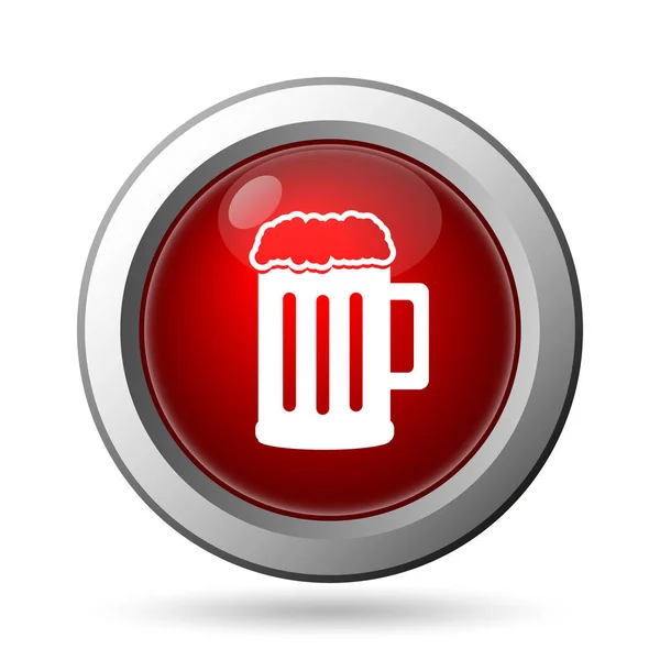 Пиво Значок Інтернет Кнопки Білому Тлі — стокове фото
