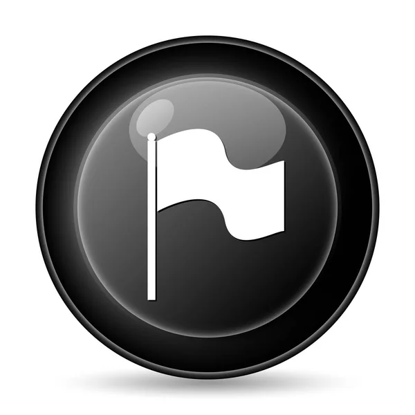 Flag Icon Internet Button White Background — Stock Photo, Image