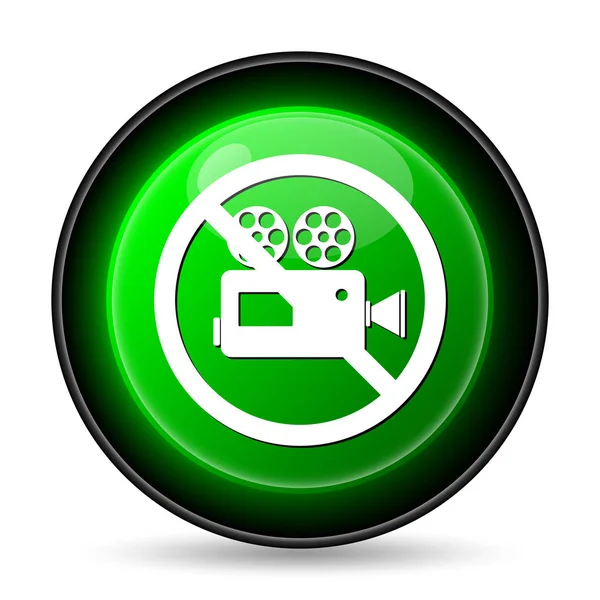 Icona Della Videocamera Proibita Pulsante Internet Sfondo Bianco — Foto Stock