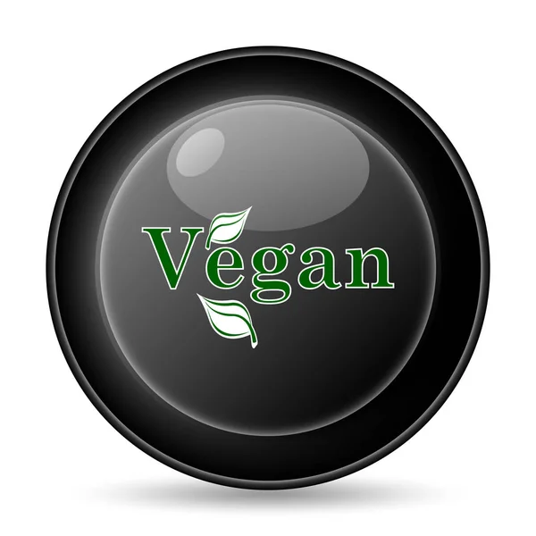 Vegan Ikonen Internet Knappen Vit Bakgrund — Stockfoto