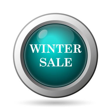 Kış satış simgesi. Beyaz arka plan üzerinde Internet düğmesi