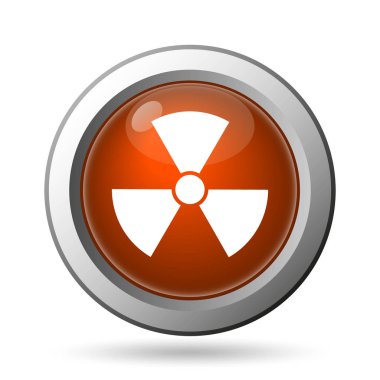 Radyasyon simgesi. Beyaz arka plan üzerinde Internet düğmesi