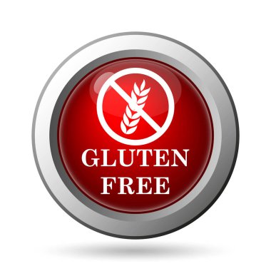 Gluten ücretsiz simge. Beyaz arka plan üzerinde Internet düğmesi