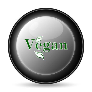 Vegan simgesi. Beyaz arka plan üzerinde Internet düğmesi