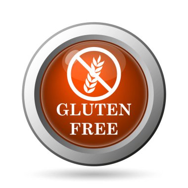Gluten ücretsiz simge. Beyaz arka plan üzerinde Internet düğmesi