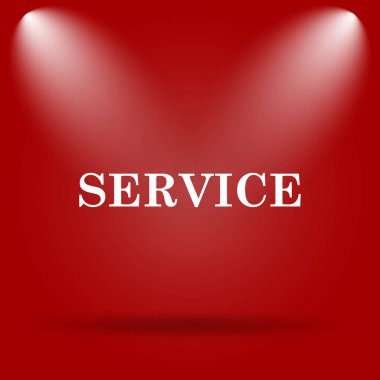 Service simgesini. Kırmızı zemin üzerine düz simgesi