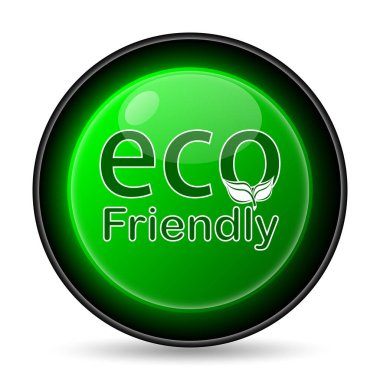 Eco dostu simgesi. Beyaz arka plan üzerinde Internet düğmesi