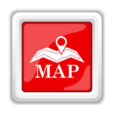Harita simgesi. Beyaz arka plan üzerinde Internet düğmesi