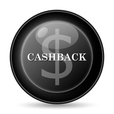 Cashback simgesi. Beyaz arka plan üzerinde Internet düğmesi