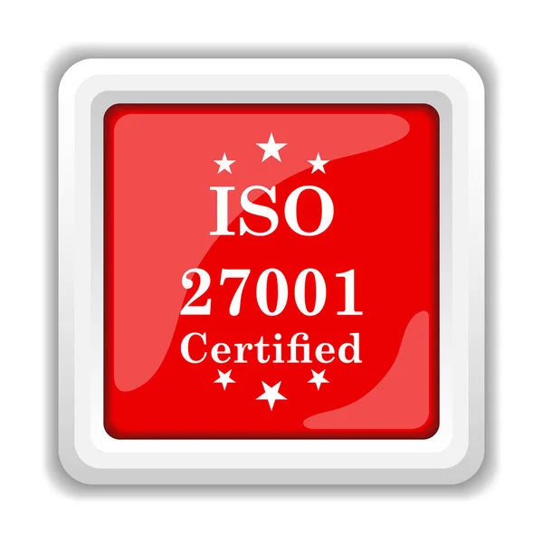 Iso 27001 Simgesi Beyaz Arka Plan Üzerinde Internet Düğmesi — Stok fotoğraf