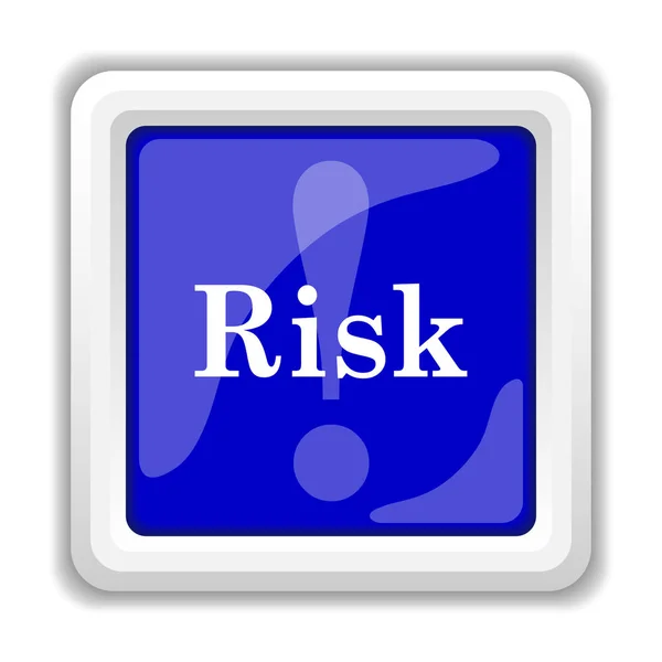Risk Ikonen Internet Knappen Vit Bakgrund — Stockfoto
