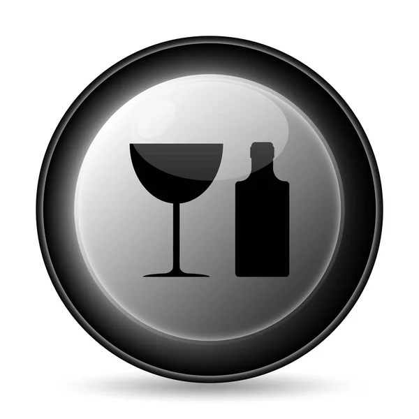 Bottle and glass icon — Stock Photo, Image