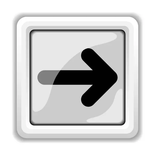 右矢印アイコン 白い背景の上のインター ネット ボタン — ストック写真