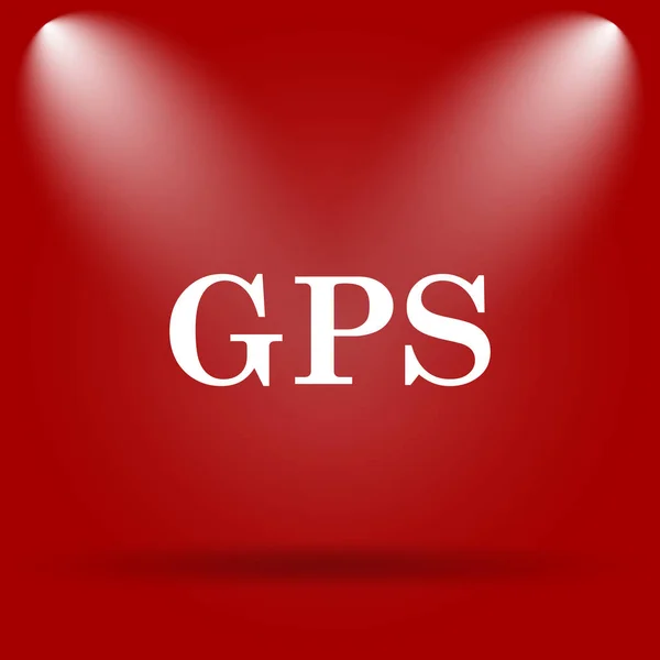 Gps Pictogram Platte Pictogram Rode Achtergrond — Stockfoto