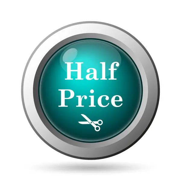Half Price Icon Internet Button White Background — Stock Photo, Image