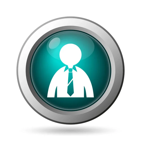 Business Man Icon Internet Button White Background — Stock Photo, Image